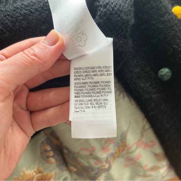 FARM Rio Black Rainbow Dot Sweater Crewneck Mock Neck Long Sleeve Pullover XS - Picture 5 of 8